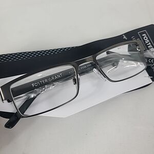 NEW Foster Grant Men's Reading Glasses +1.50 Gunmetal